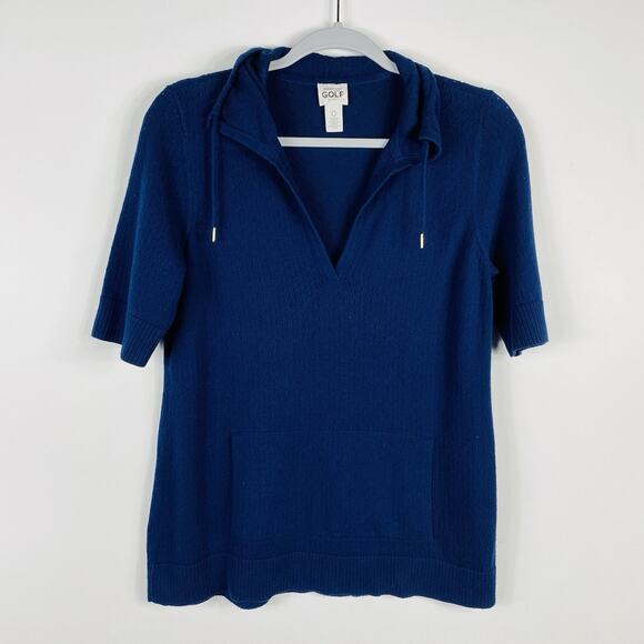 Chico's Size Small 4 0 Zenergy Golf Perforated Pullover Sweater Top Navy Blue - Picture 1 of 5